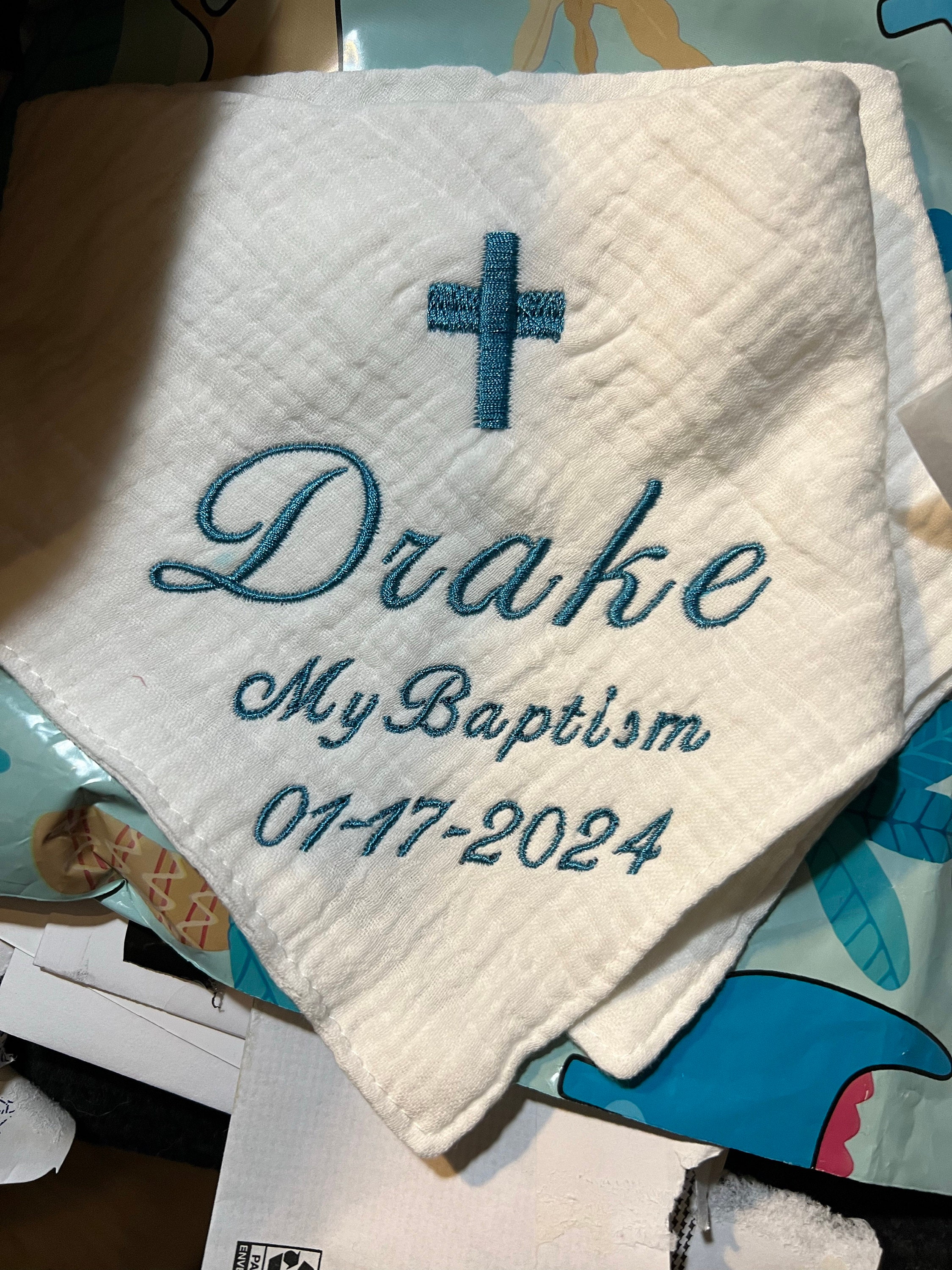 Personalized Baptism Bib - Thoughtful Baby Baptism Gift, Christening Keepsake, Christian Baptism Bib, Unique Baptismal Gift-Custom Bib
