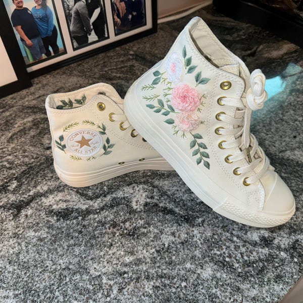 Custom Embroidered Converse High Tops/ Custom Converse Chuck Taylor ...