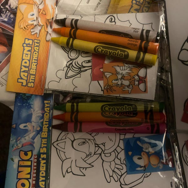 Sonic the Hedgehog Coloring Packs Coloring Pages Party Favors Crayola ...