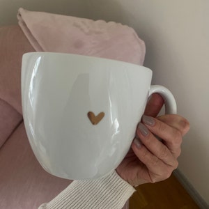 Huge Coffee Cup, 1 Liter Mug - GOLDEN HEART Hand Painted Ceramic Statement  Mug, Gift for Girlfriend/husband/wife, Porcelain Mug - Etsy