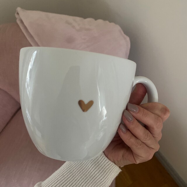 Huge Coffee Cup, 1 Liter Mug - GOLDEN HEART Hand Painted Ceramic Statement  Mug, Gift for Girlfriend/husband/wife, Porcelain Mug - Etsy