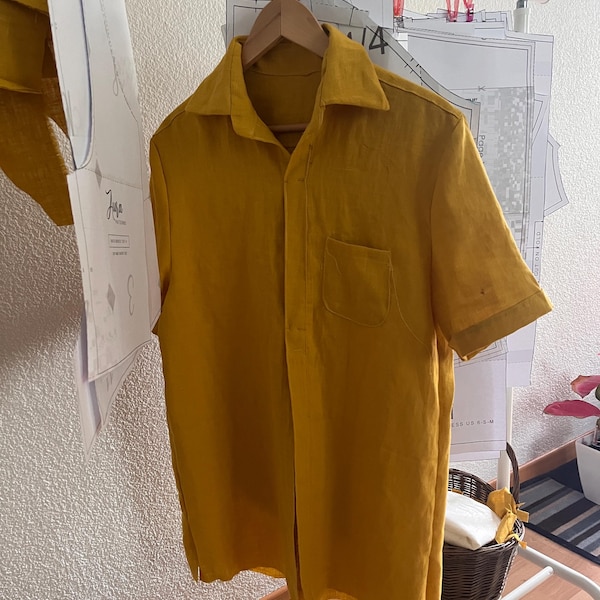 Men's Half Sleeves Shirt Sewing Pattern - A0022-22-V-04 main image 1