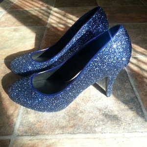 navy blue lace up high heels