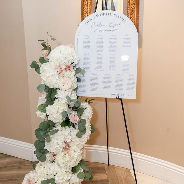 Seating Chart Numbers White Seating Chart Wedding, Minimalist Wedding Seating Chart, Table ...