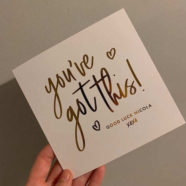 Good Luck Card, Personalised You've Got This Card, Best of Luck Card ...