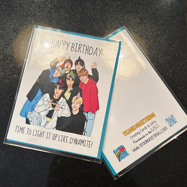 Cute KPOP Birthday Card, Korean Boy Bands Birthday Gift