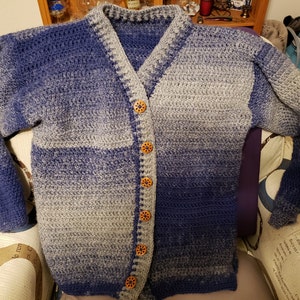 Crochet Mens Cardigan A Sweater for Pat Pattern 527 DIGITAL DOWNLOAD ...