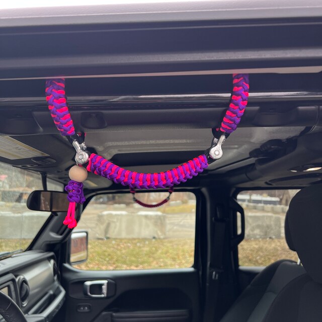 ROMASO Haltegriffe für Jeep Wrangler, Überrollbügel-Haltegriffe,  Paracord-Material, gemischtes Grün, 2 Stück