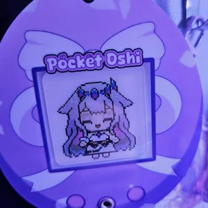 Pocket Oshi Virtual Pet Tamagotchi Inspired Hololive Keychain Charm Lenticular Holo EN VTuber