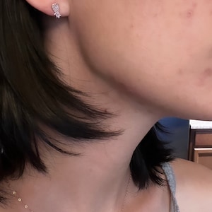 Customer photo, Pineapple Stud Earrings