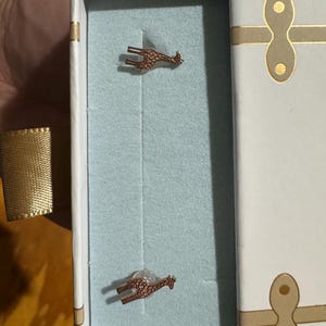Customer photo, Giraffe Stud Earrings