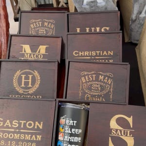 Groomsmen Gifts Box, Empty Personalized Groomsmen Gift Box, Wooden Gift Box, Groomsmen Box, Groomsman Box, Groomsmen Proposal Box