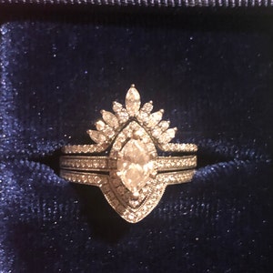 Curved wedding band women white gold vintage Unique Marquise cut Moissanite /diamond wedding band half eternity Matching Bridal Promise gift