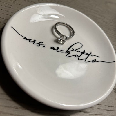 Engagement Ring Holder Dish Wedding Ring Dish Engagement Gift ...