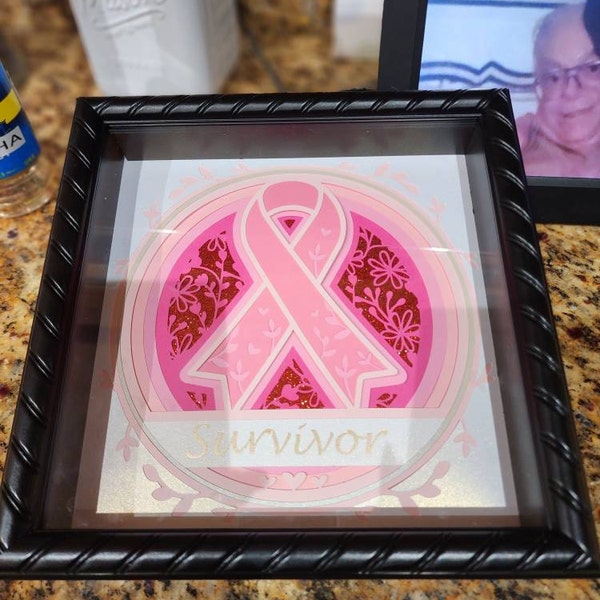 3D Cancer Awareness Ribbon Shadow Box, Cancer Ribbon SVG, Layered Paper ...