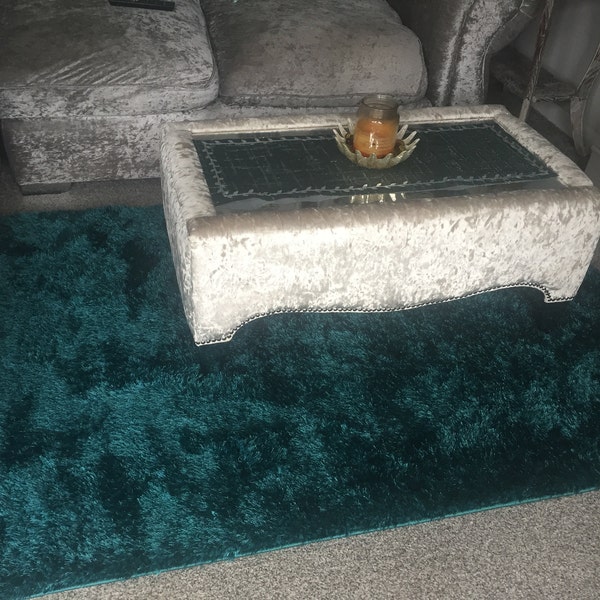 New Plush Jade Thick Silky Soft Shag Pile Rug Modern Luxurious High ...