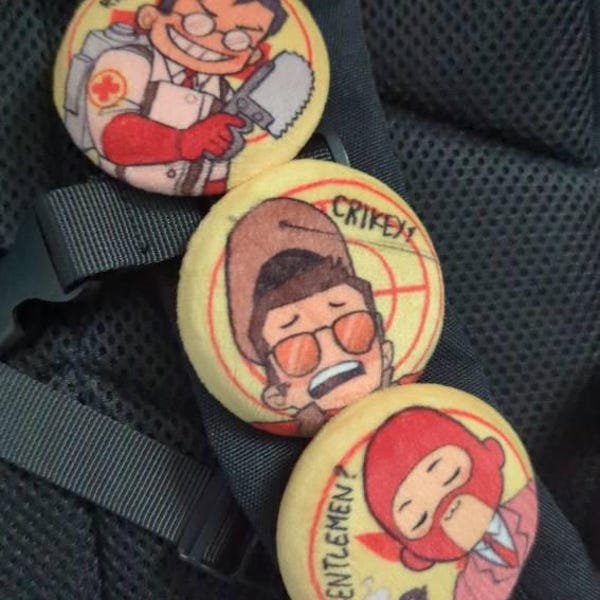 Big Squishy Fabric TF2 Buttons (2.5") - Etsy