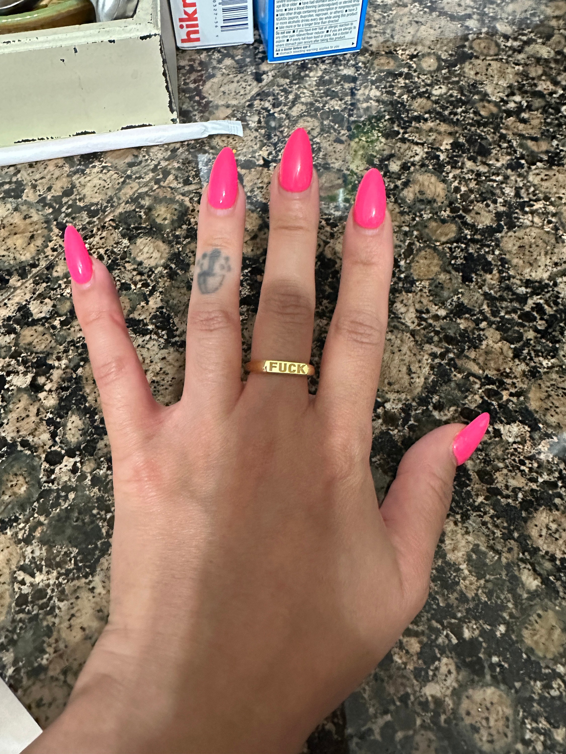 Gold Fuck Off Ring, Sterling Silver Bar Ring, Fuck Ring, Any Custom Word Engraved Ring, Fuck Off Jewelry, Silver Fuck Ring, 6 Font Options