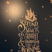Disney Second Star to the Right Quote Peter Pan,decal Wall Stickers ...