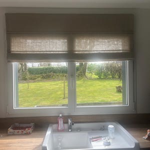 Linen roman blind | heavy linen custom roman shades | Window shades