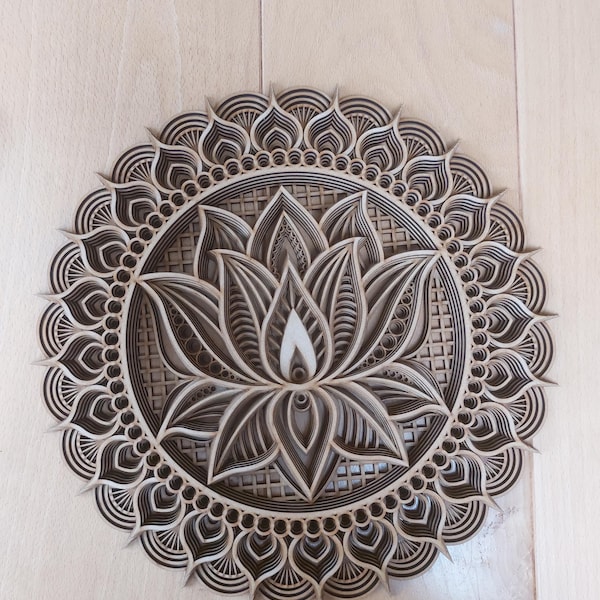 Multilayer Laser Cut DXF - MANDALA LOTUS - Mandala Svg Files for Cricut ...