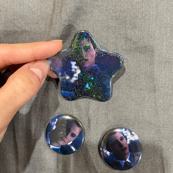 Custom Personalized Design Star Shaped Pinback Button Pins/ Badges With ...