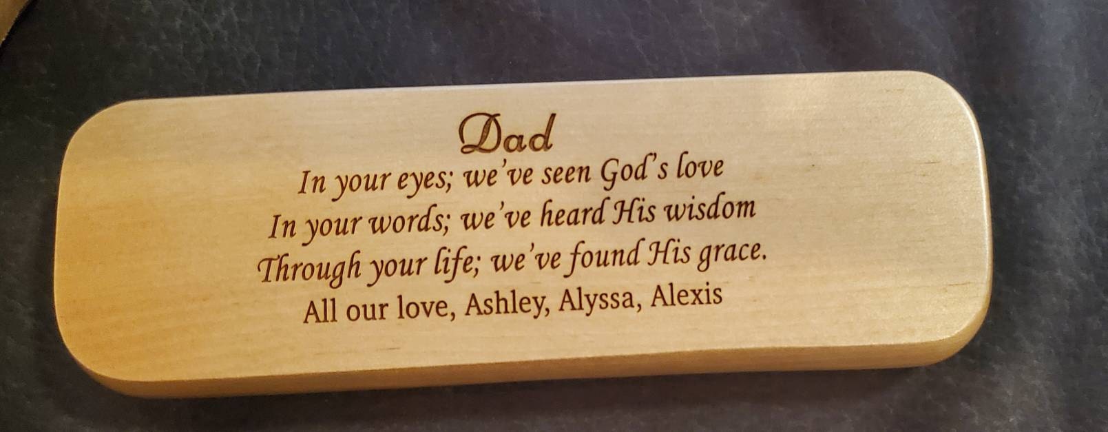 Christian Gifts for Men - Dad Christmas Gift from Daughter - Personalized Wooden Pen - Religious Gift for Him