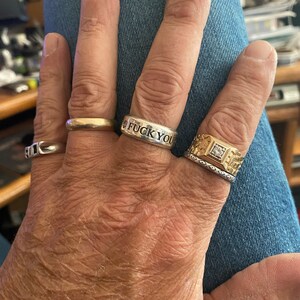Fuck You Ring: Handmade Sterling Silver Personalized Message Ring