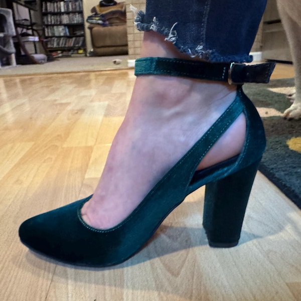 Green & White Patterned Mary Jane Heel main image 0