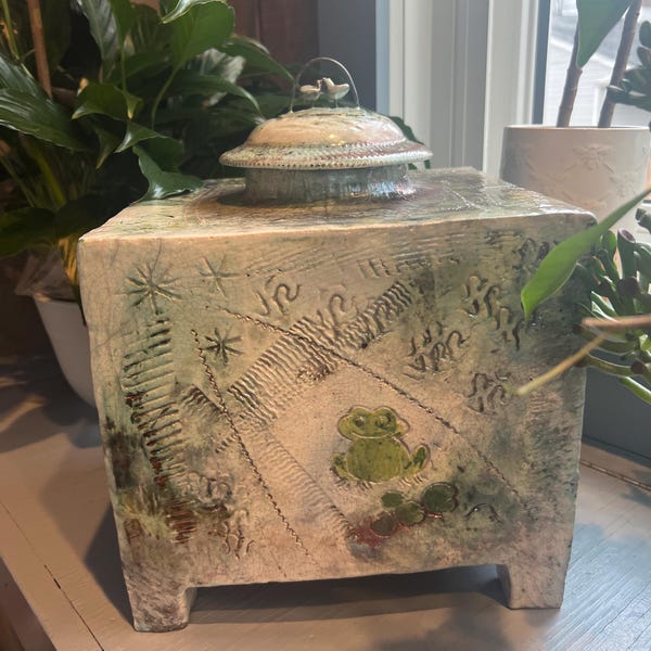 Urne Funéraire En Raku Bleue - Etsy