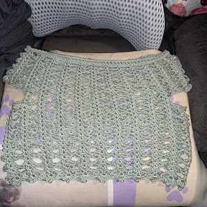 Crochet Lace Long Sleeve Crop Top PATTERN // PDF Crochet Pattern - Etsy