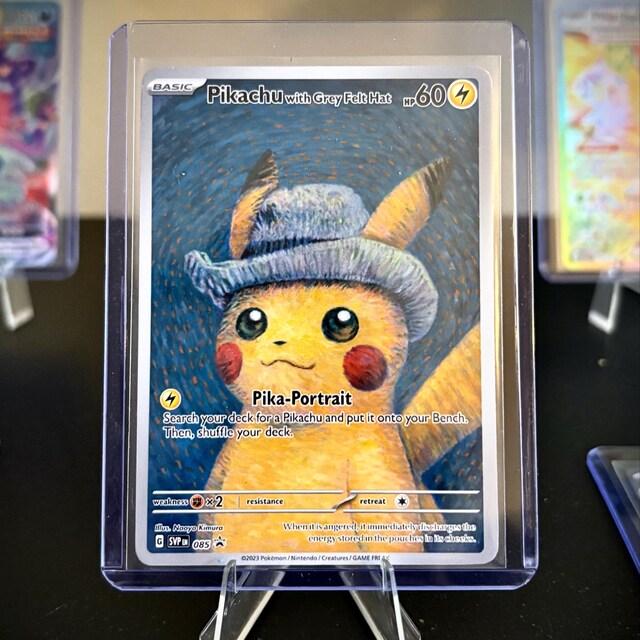 Pikachu With Grey Felt Hat Proxy Card Not Real - Etsy