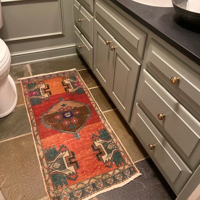 Vintage Turkish Rug 2.5x4.2 Boho Kitchen Bathroom Bathmat - Etsy