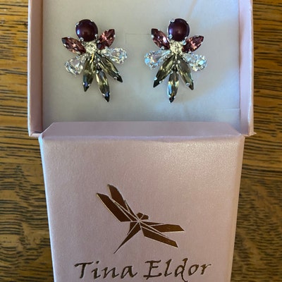 Burgundy Earrings,burgundy Bridal Earrings,bridal Earrings Studs ...