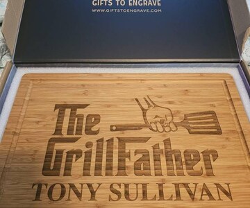 BBQ Cutting Board Personalized - Custom Fathers Day Gift -  Wooden Grill Accessories Gifts for Dad - Gift for Him - Meat Charcuterie Board