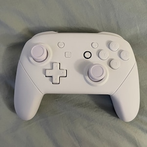 Nintendo Switch Pro Controller White on White Mod Minimalistic Controller  With White Butons 