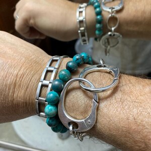 キース・リチャーズ風ハンドカフブレスレット。925シルバー製。3cmの