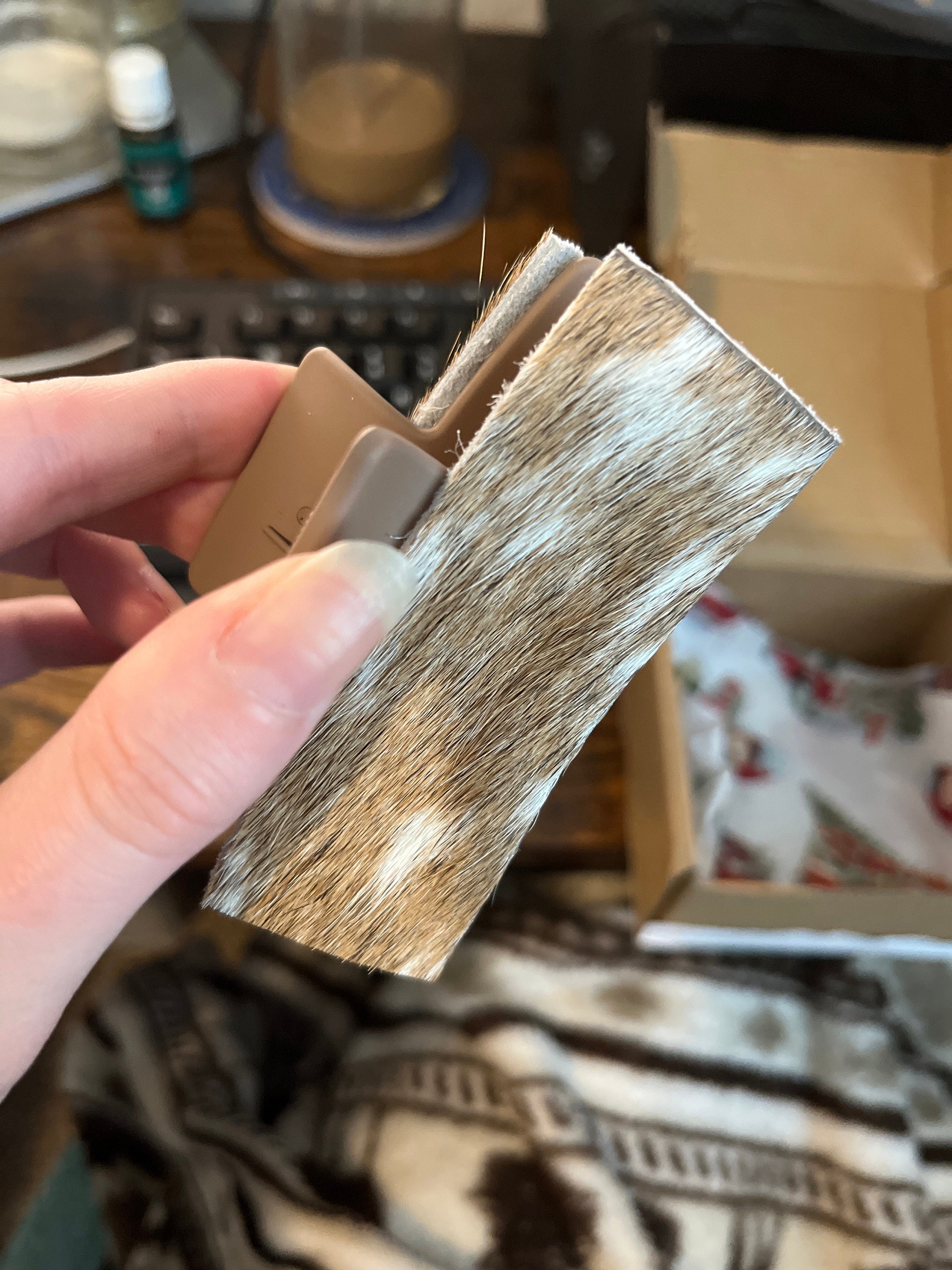 Genuine Hair On Hide, Western Cowhide Claw Clip