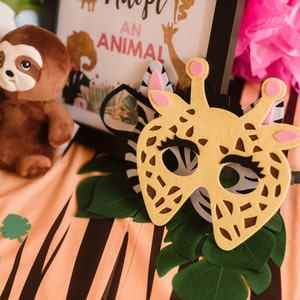 Pack De 12 Máscaras De Animales Salvajes De Papel Con Cuerda Elástica Para Fiestas Infantiles