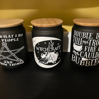 Witchy Storage Jars. Wiccan Kitchen, Moon Phase Decor, Gothic Storage ...