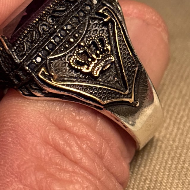 アメジストメンズリング、ハンドメイドメンズリング、トルコ製