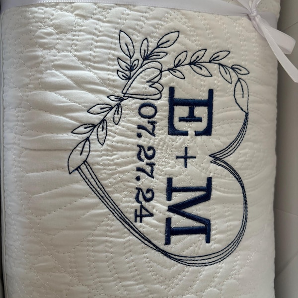 Personalized Marrige Aniversary Quilt/Fleece Blanket - Valentine Gift For Married Couples