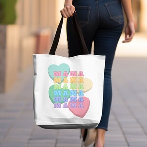 AOP Tote Bag Mockup, Printify All Over Print, Black Handle (PNG ...