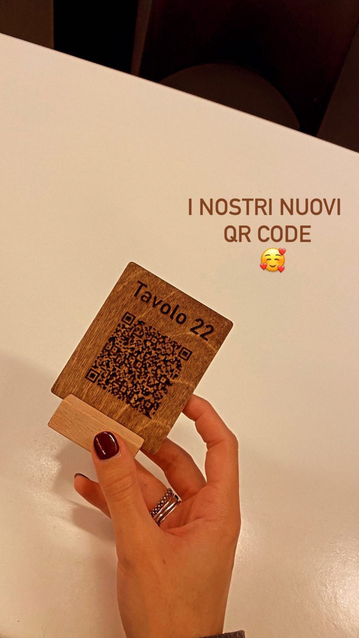 Custom Engraved Wooden QR Code Menu Sign for Cafe Bar