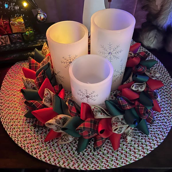 6 Inch or 9 Inch Red Green Check Ribbon Holiday Tabletop Tree - Etsy