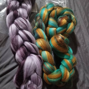Roving,turquoise and Amber Dyed Roving,merino Silk Roving,art Yarn ...