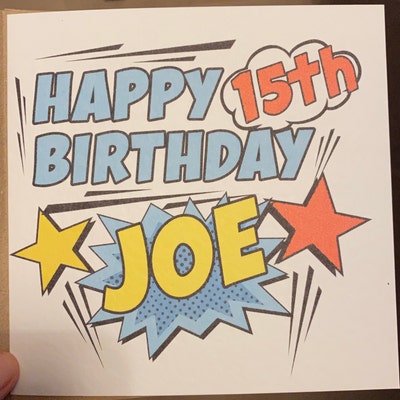 Comic Book 8th Birthday Card Personalised 8th Birthday Card - Etsy