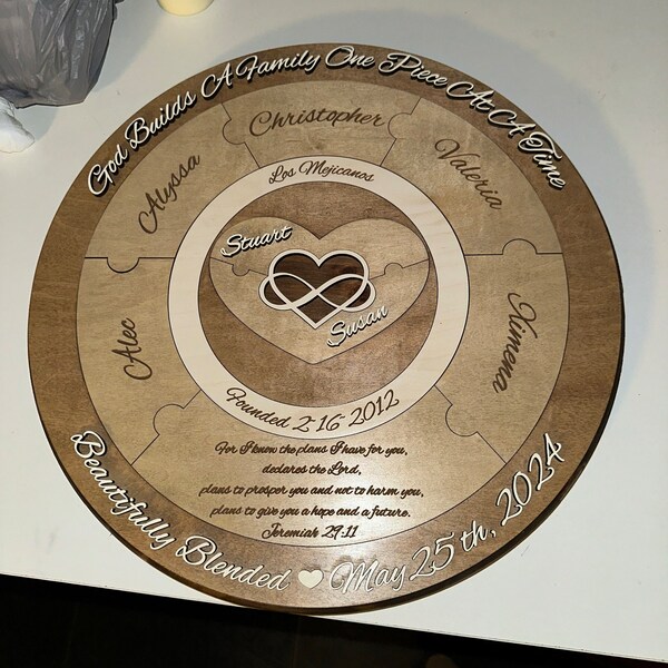 Unity Ceremony Puzzle, Rustic Style Puzzle, Removable Puzzle Pieces ...