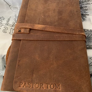 Handmade Leather Journal Embossed With Name Or Monogram Initials, Large  Font – Indigo Artisans