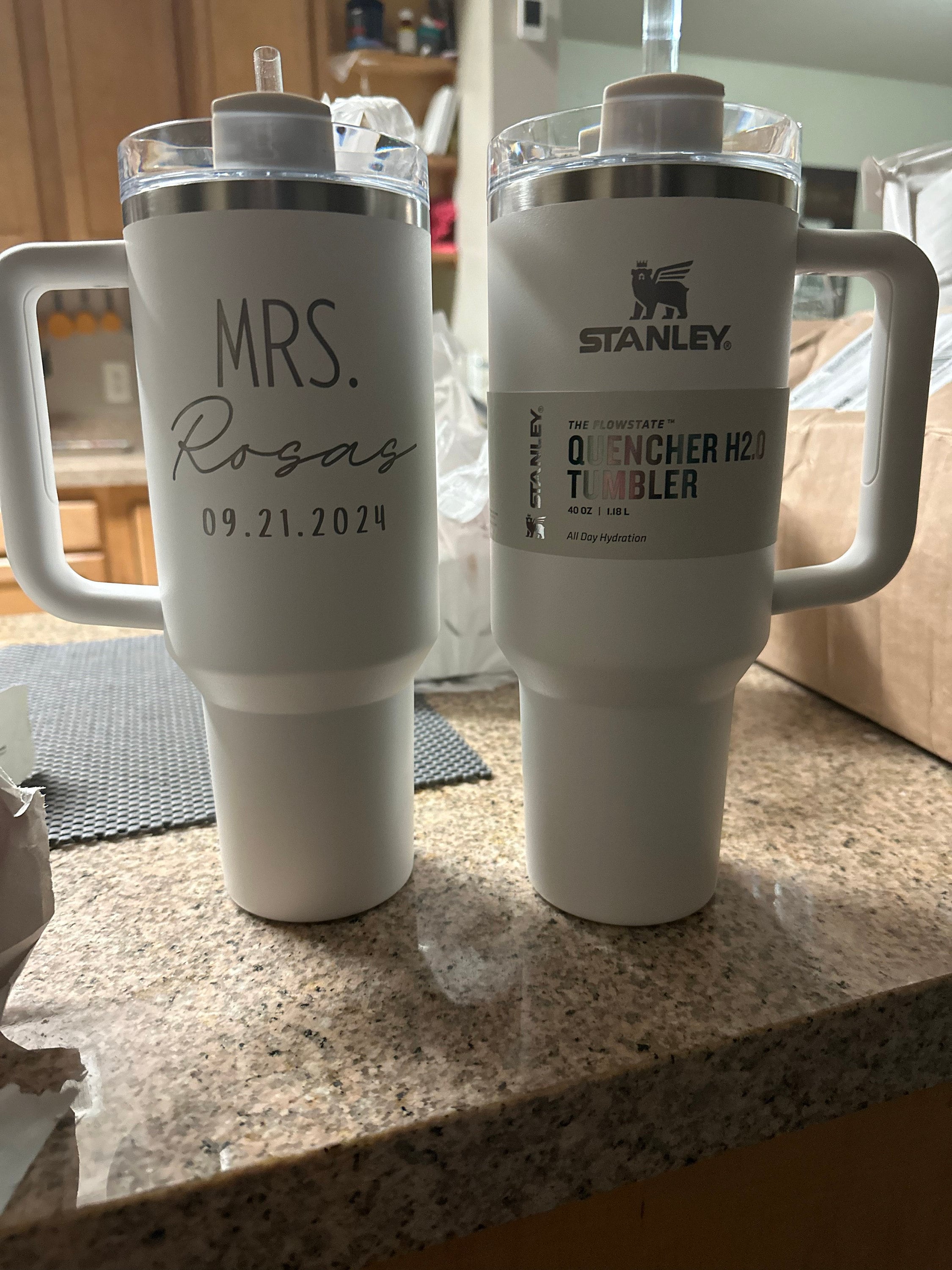 Personalized Wedding Tumbler for Couples | 40oz Insulated Drinkware, Bridesmaid Proposal Gift, Durable Stainless Steel Tumbler with Handle